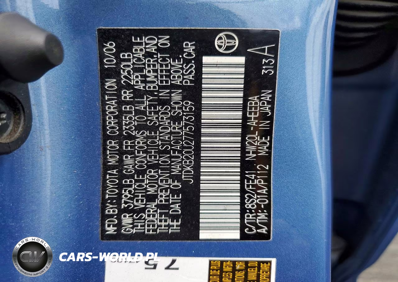 2007 Toyota Prius Base VIN:JTDKB20U277573159 - 12