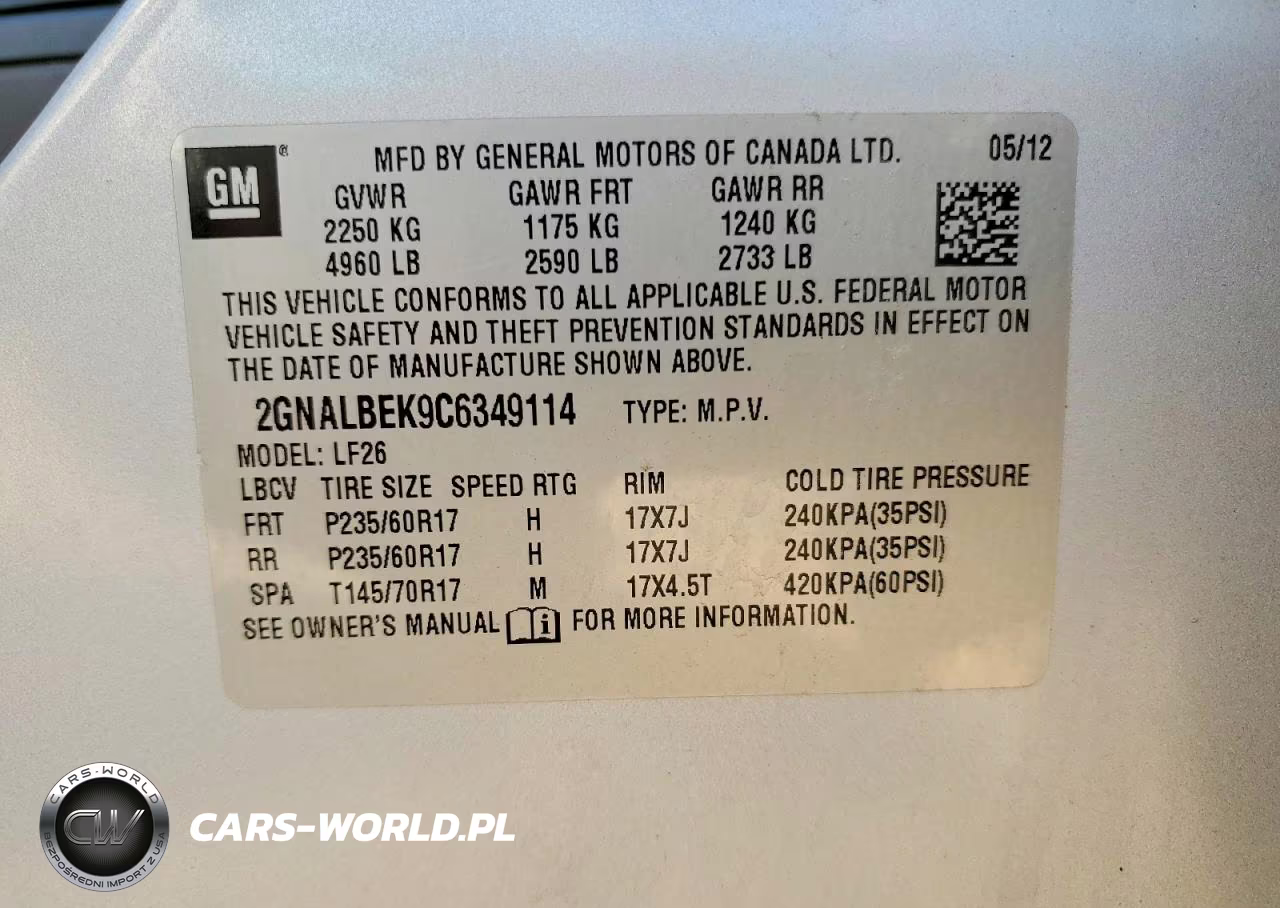 2012 Chevrolet Equinox Ls VIN:2GNALBEK9C6349114 - 13