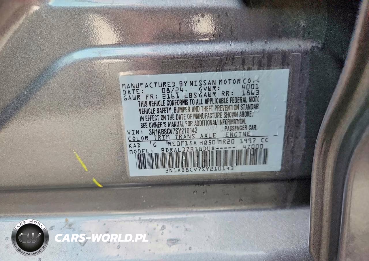2025 Nissan Sentra Sv VIN:3N1AB8CV7SY210143 - 12
