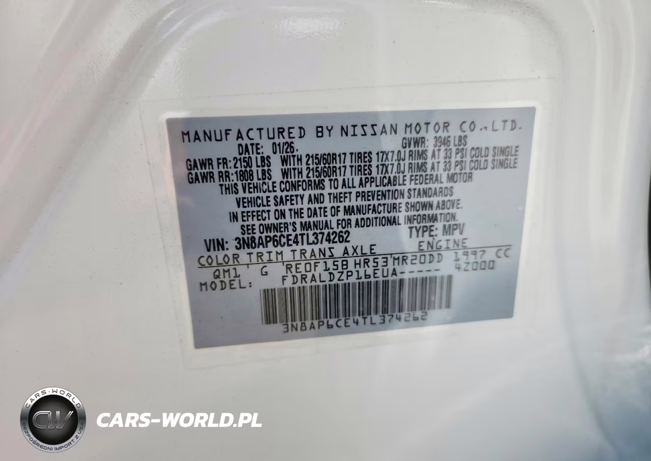 2026 Nissan Kicks Sv VIN:3N8AP6CE4TL374262 - 13