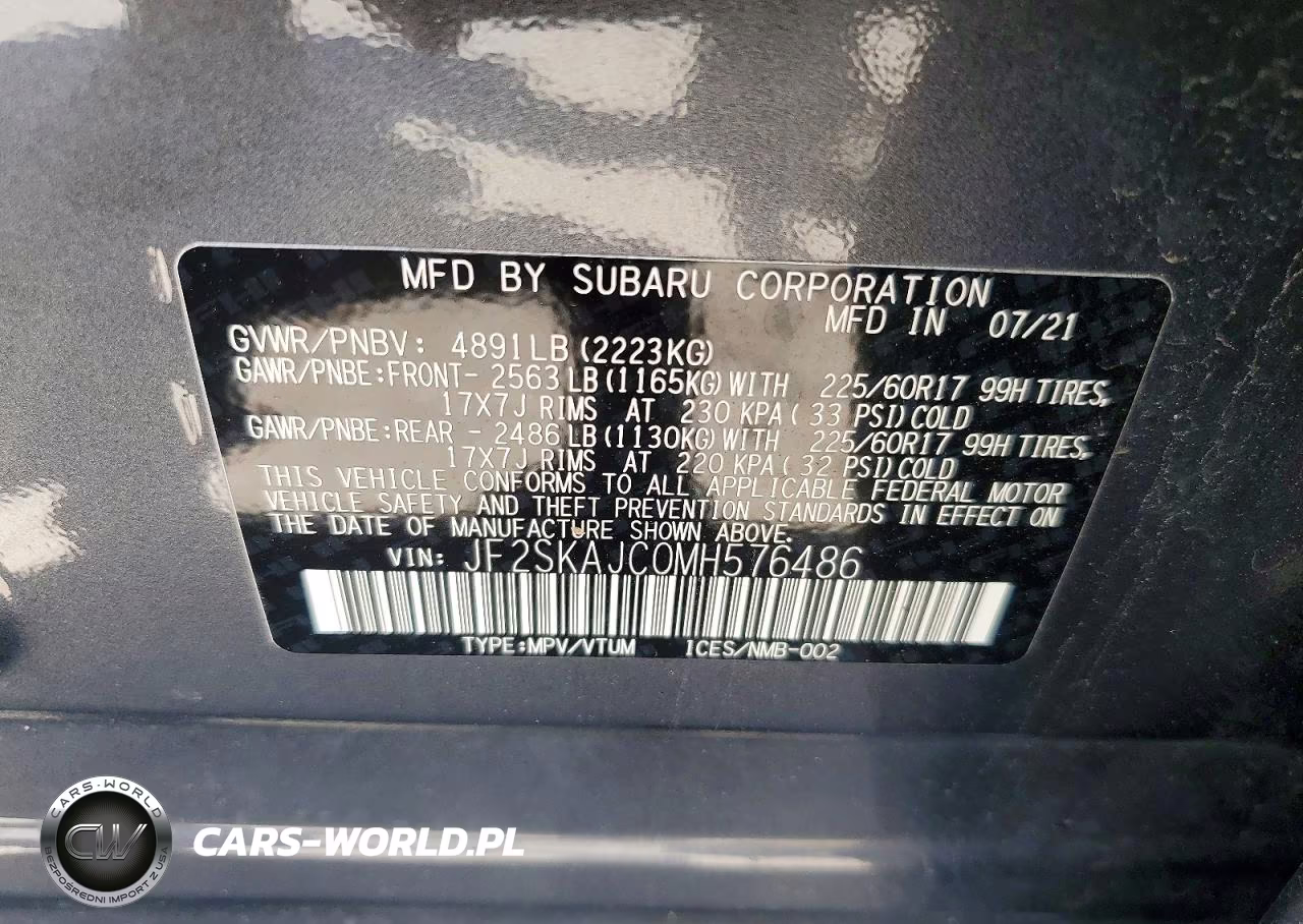 2021 Subaru Forester Premium VIN:JF2SKAJC0MH576486 - 14