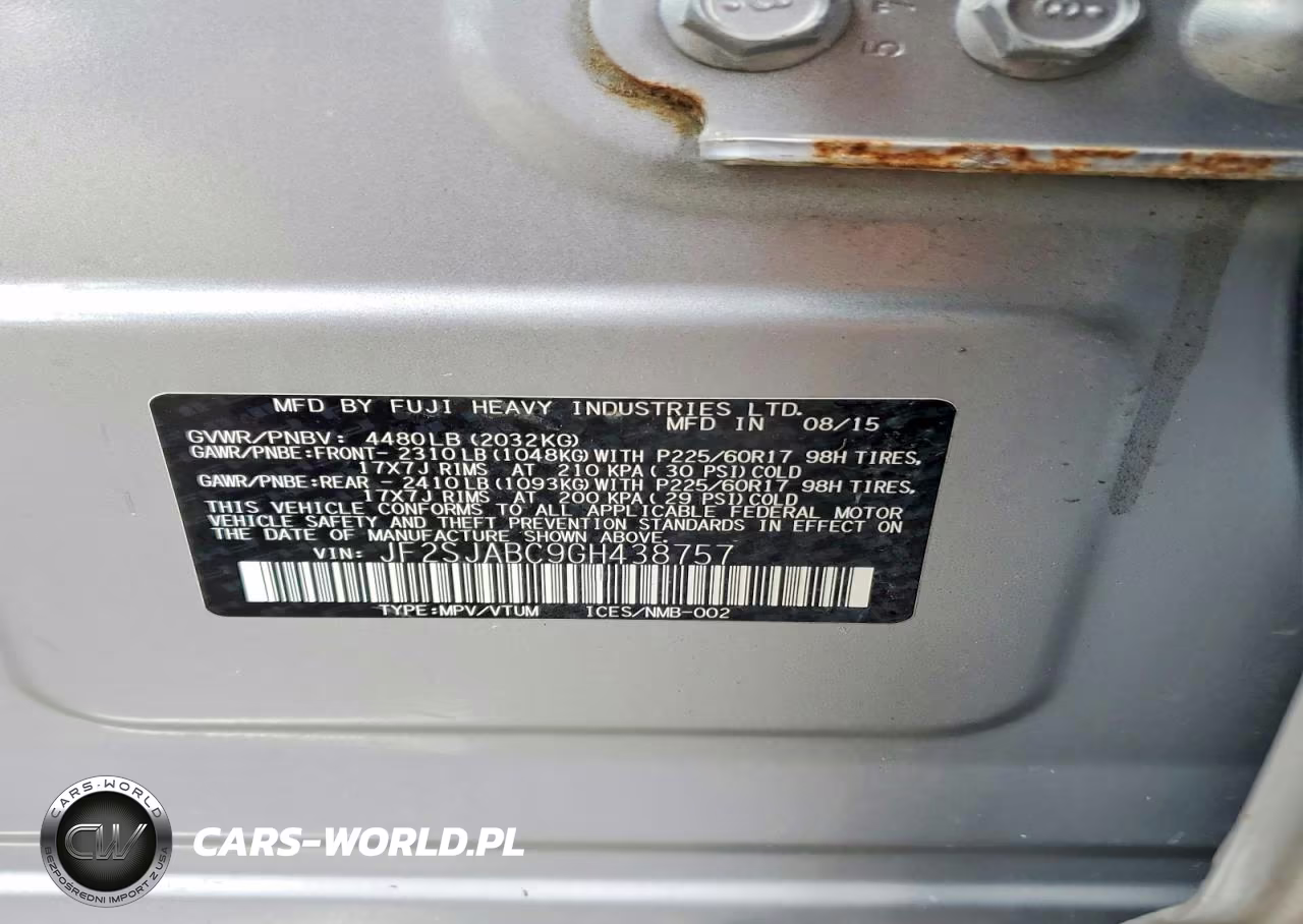 2016 Subaru Forester 2.5I VIN:JF2SJABC9GH438757 - 14