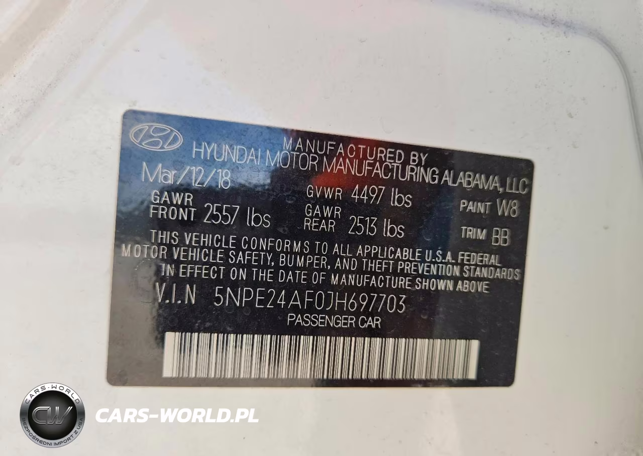 2018 Hyundai Sonata Se VIN:5NPE24AF0JH697703 - 12
