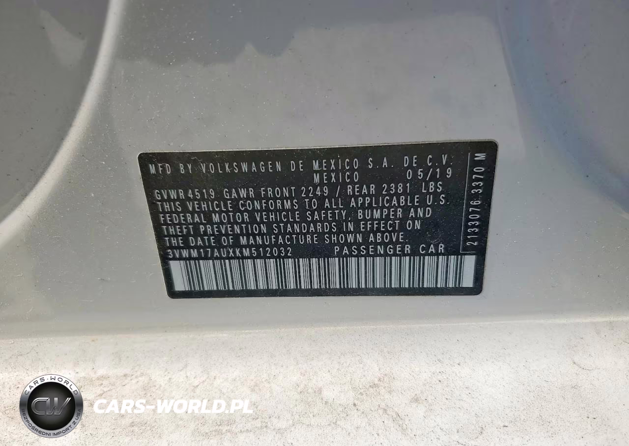 2019 Volkswagen Golf Alltrack S VIN:3VWM17AUXKM512032 - 12