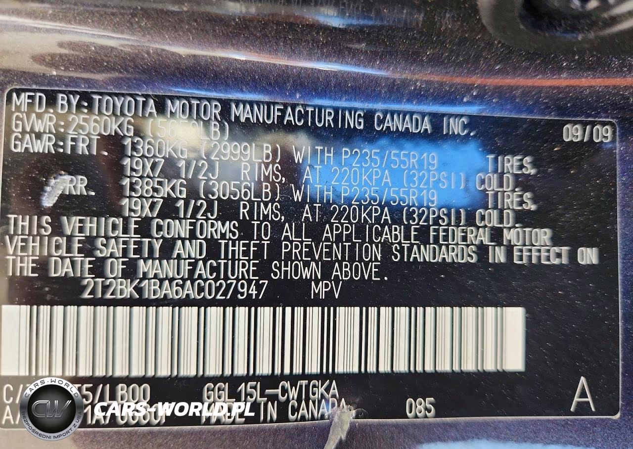 2010 Lexus Rx 350 VIN:2T2BK1BA6AC027947 - 13