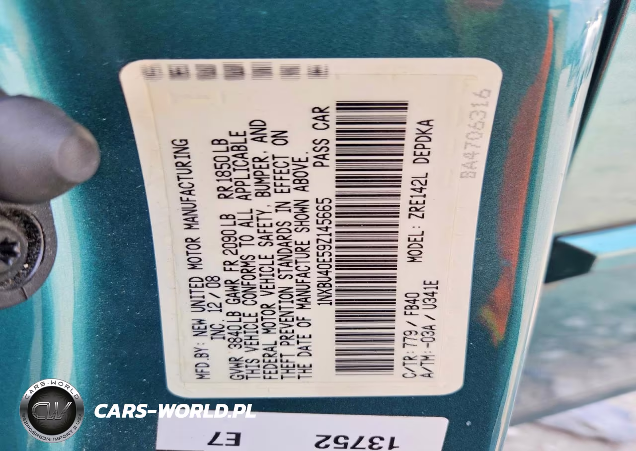 2009 Toyota Corolla Le VIN:1NXBU40E59Z145665 - 12