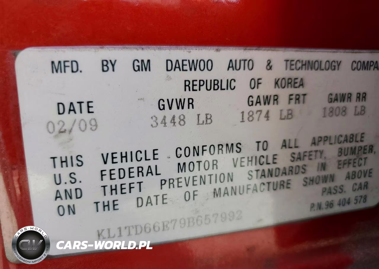2009 Chevrolet Aveo Ls VIN:KL1TD66E79B657992 - 12
