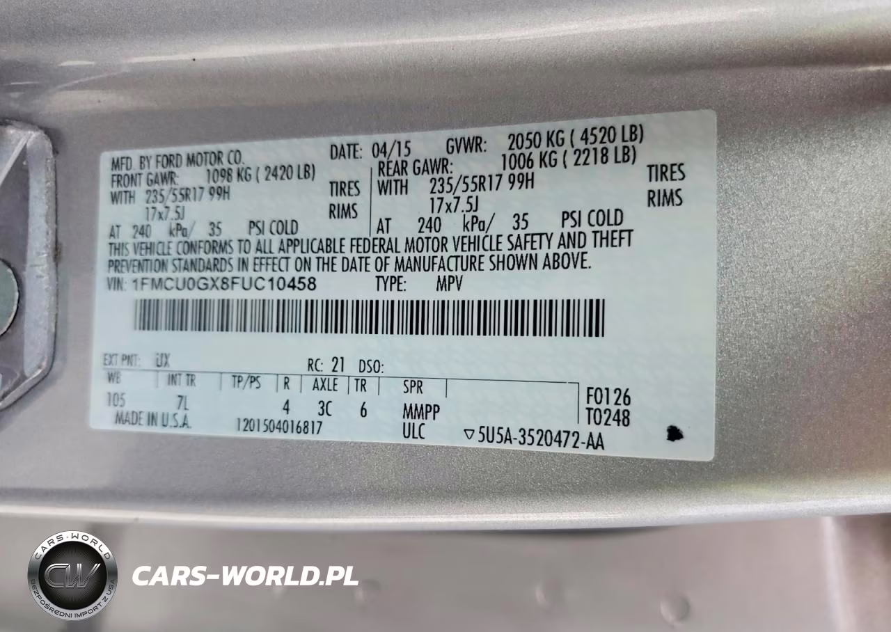 2015 Ford Escape Se VIN:1FMCU0GX8FUC10458 - 13
