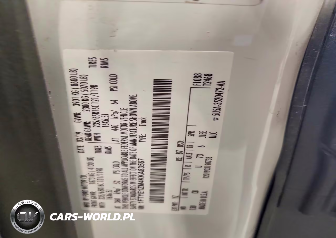 2019 Ford Transit T-150 VIN:1FTYE1ZM4KKA83567 - 12