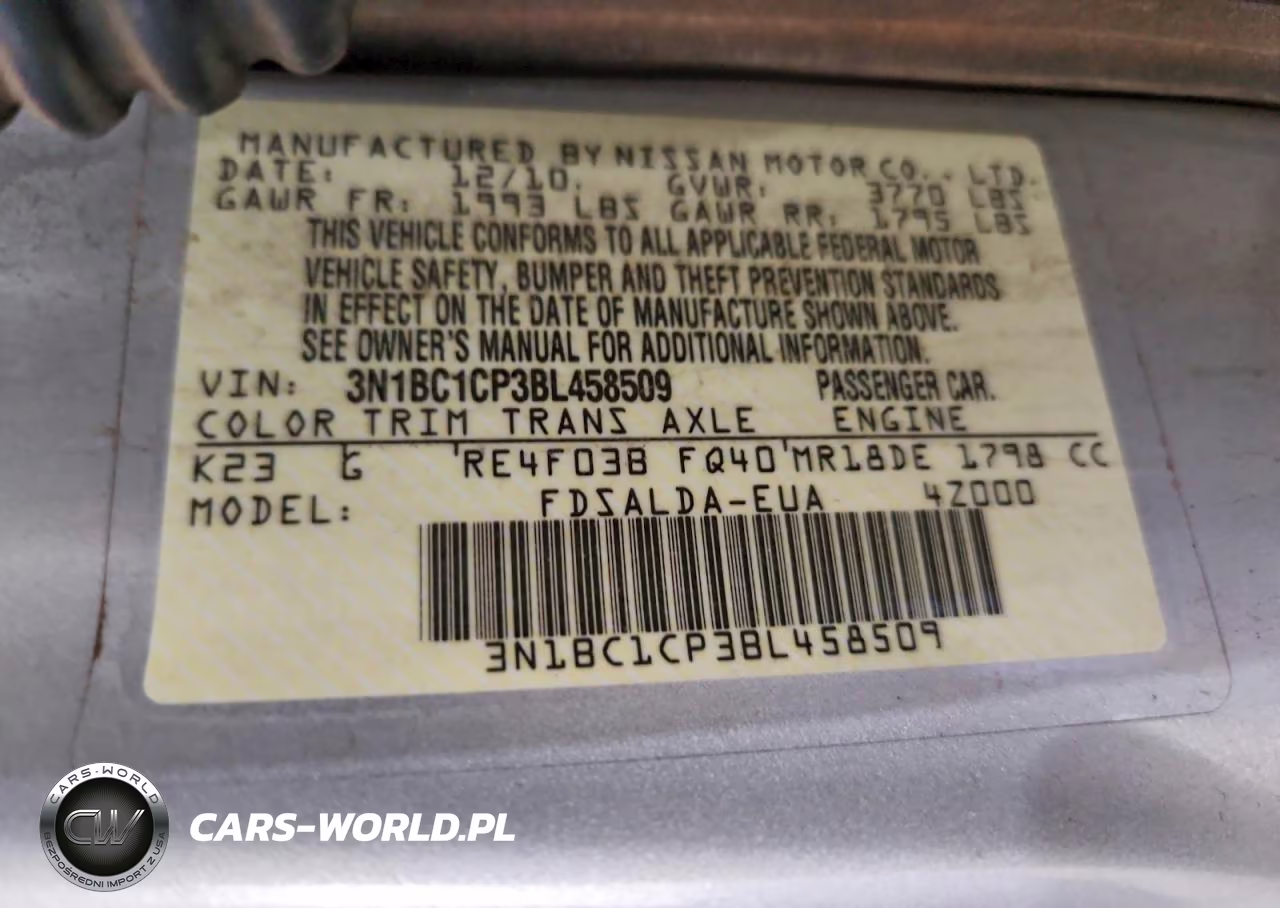 2011 Nissan Versa 1.8 S VIN:3N1BC1CP3BL458509 - 12