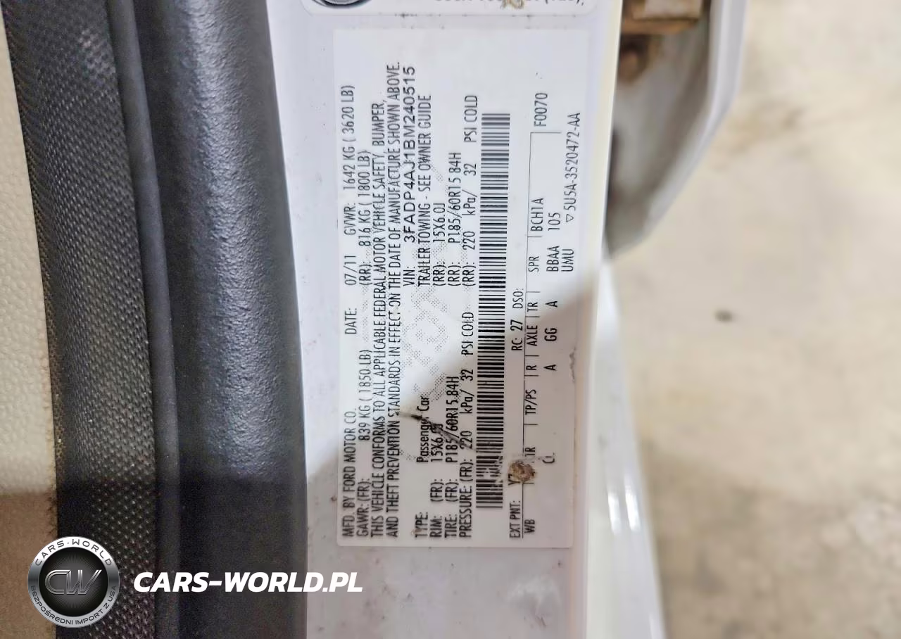 2011 Ford Fiesta S VIN:3FADP4AJ1BM240515 - 12