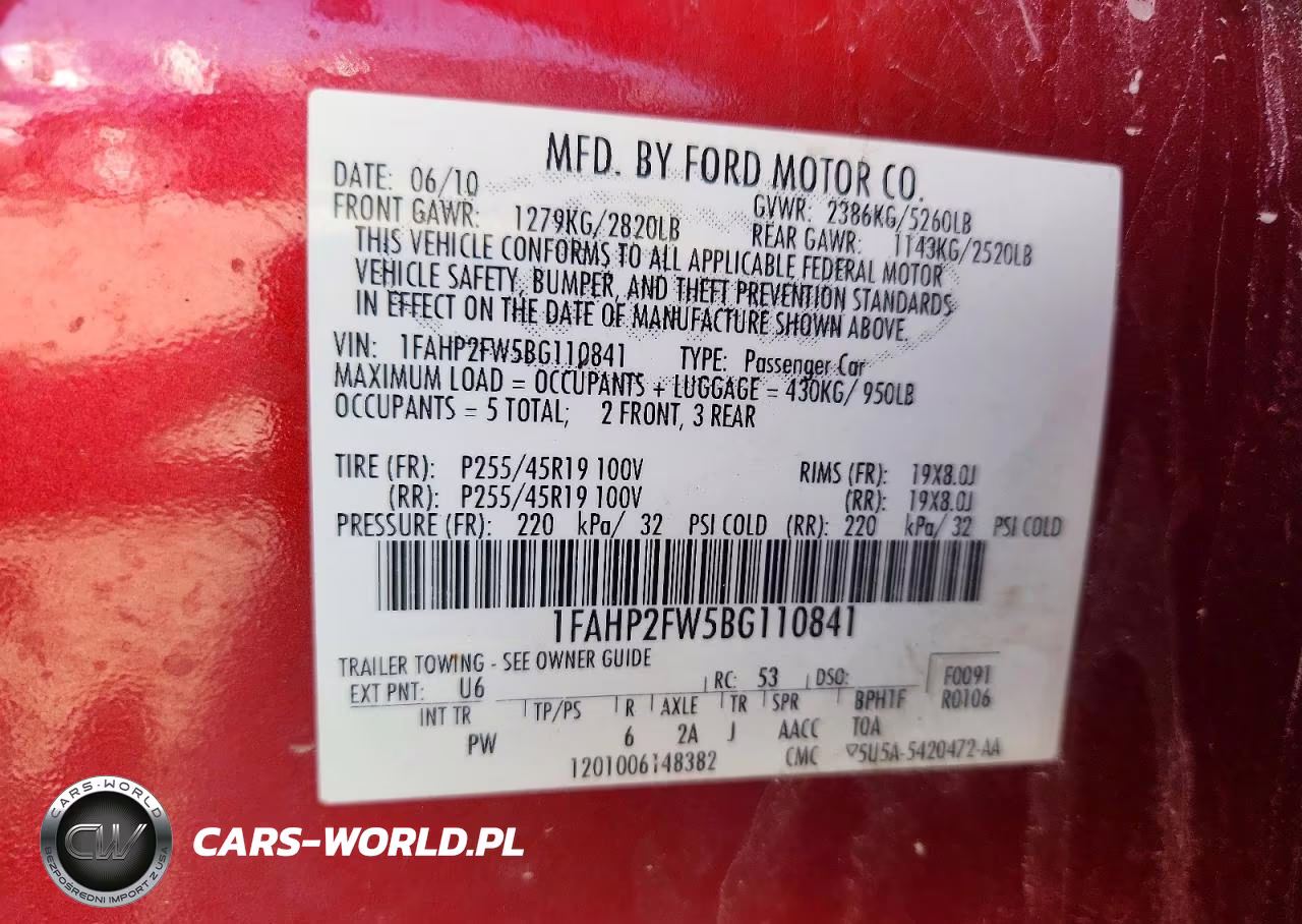 2011 Ford Taurus Limited VIN:1FAHP2FW5BG110841 - 12