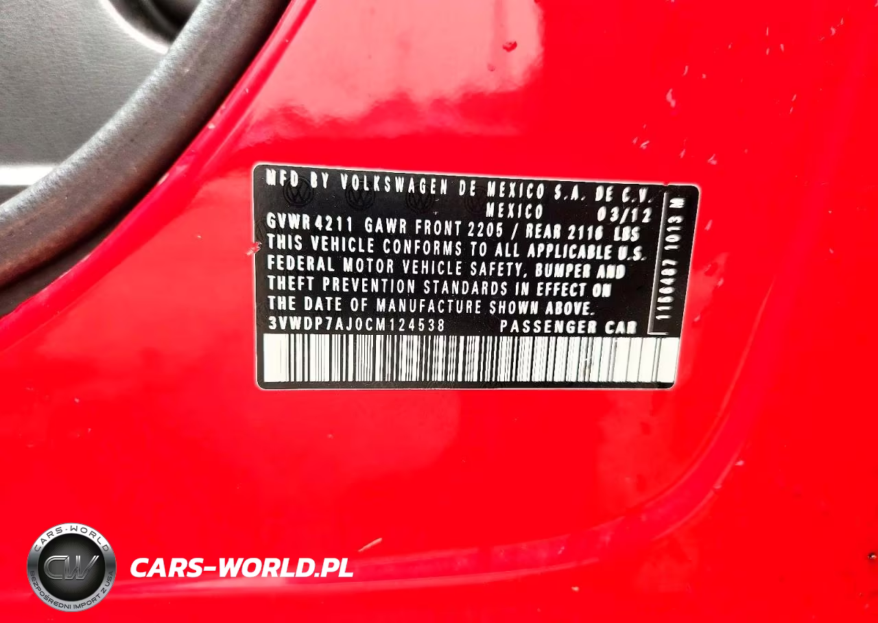 2012 Volkswagen Jetta 2.5L Se VIN:3VWDP7AJ0CM124538 - 12