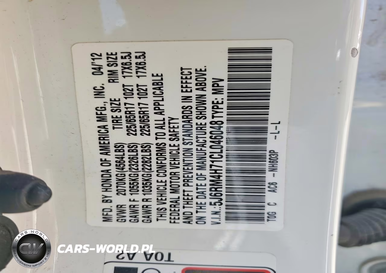 2012 Honda Cr -V VIN:5J6RM4H71CL046048 - 13