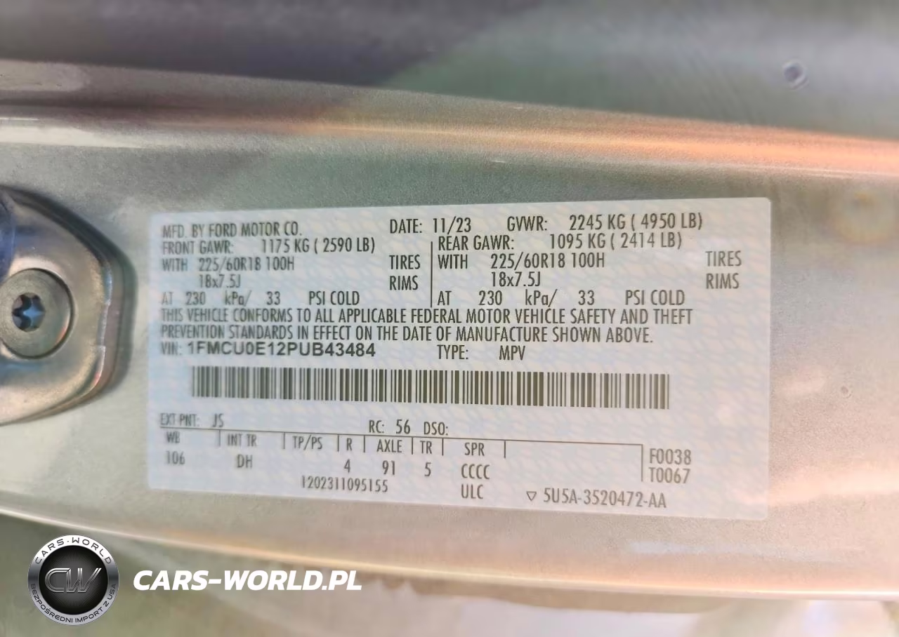 2023 Ford Escape VIN:1FMCU0E12PUB43484 - 14