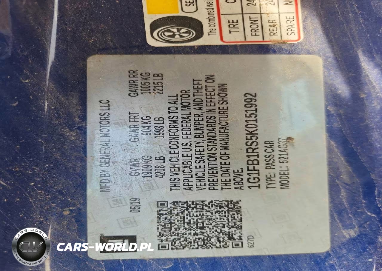 2019 Chevrolet Camaro VIN:1G1FB1RS5K0151992 - 13