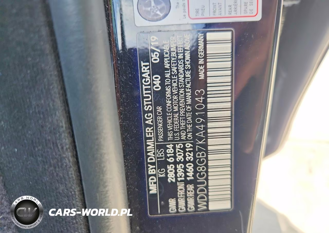 2019 Mercedes-Benz S 560 4Matic VIN:WDDUG8GB7KA491043 - 12