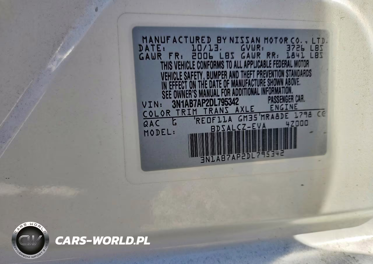 2013 Nissan Sentra S VIN:3N1AB7AP2DL795342 - 13