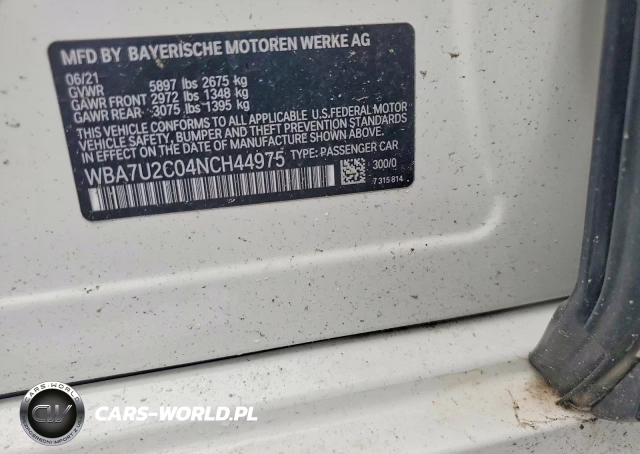 2022 BMW 750 XI VIN:WBA7U2C04NCH44975 - 12