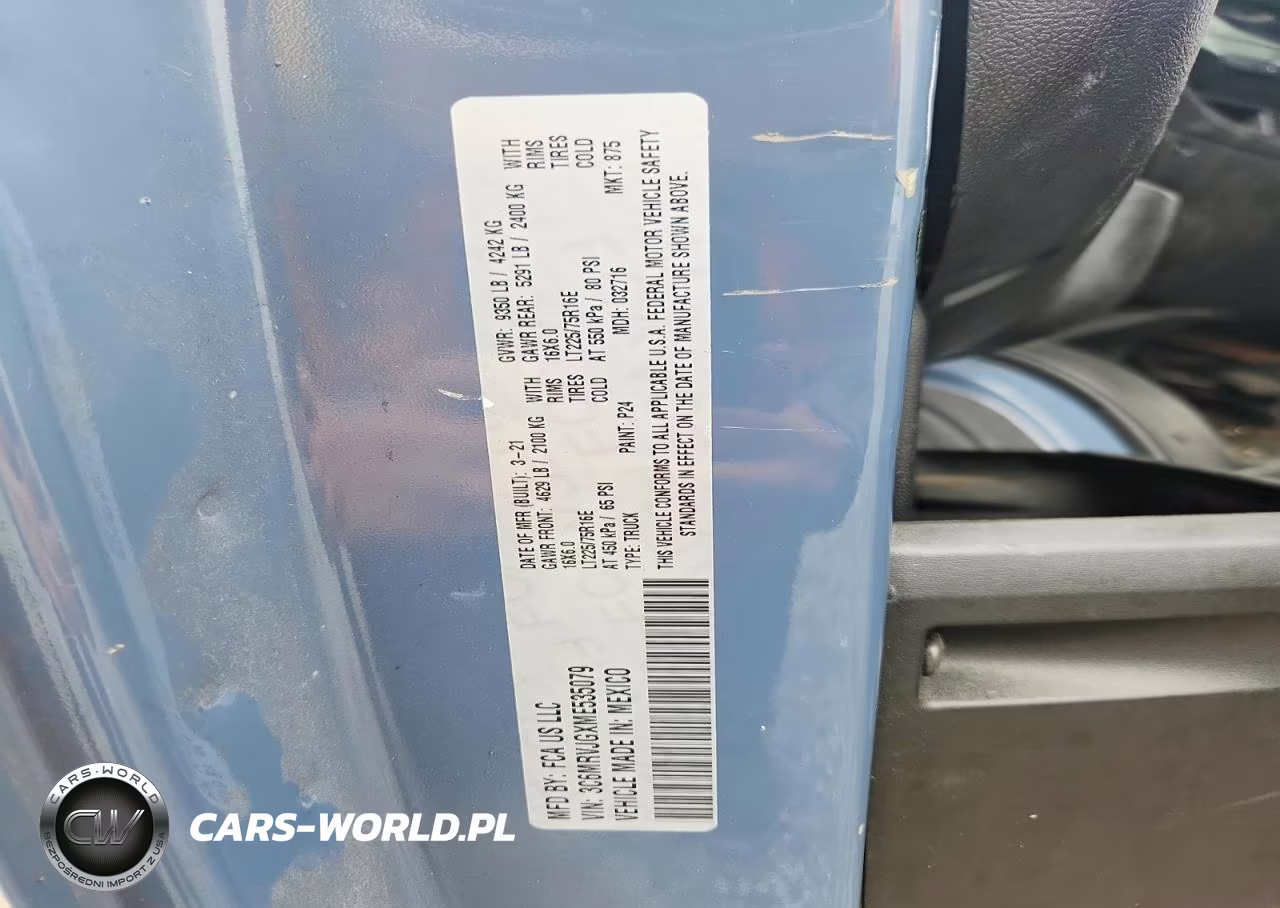 2021 Ram Promaster 3500 Delivery Van VIN:3C6MRVJGXME535079 - 13