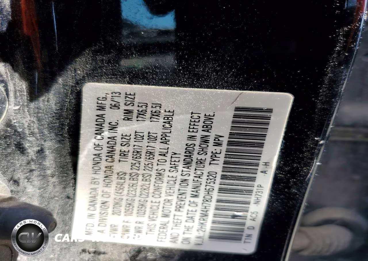 2013 Honda Cr-V Exl VIN:2HKRM4H78DH675320 - 14
