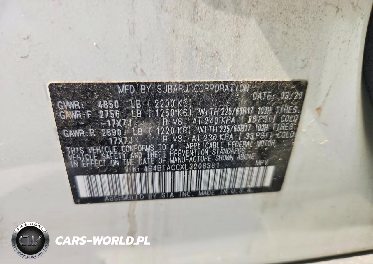 2020 Subaru Outback Premium VIN:4S4BTACCXL3208381 - 14