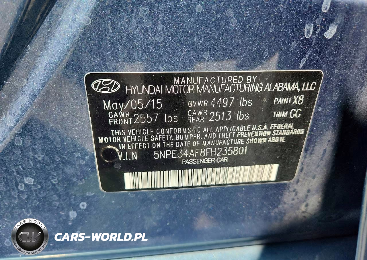 2015 Hyundai Sonata Sport VIN:5NPE34AF8FH235801 - 13