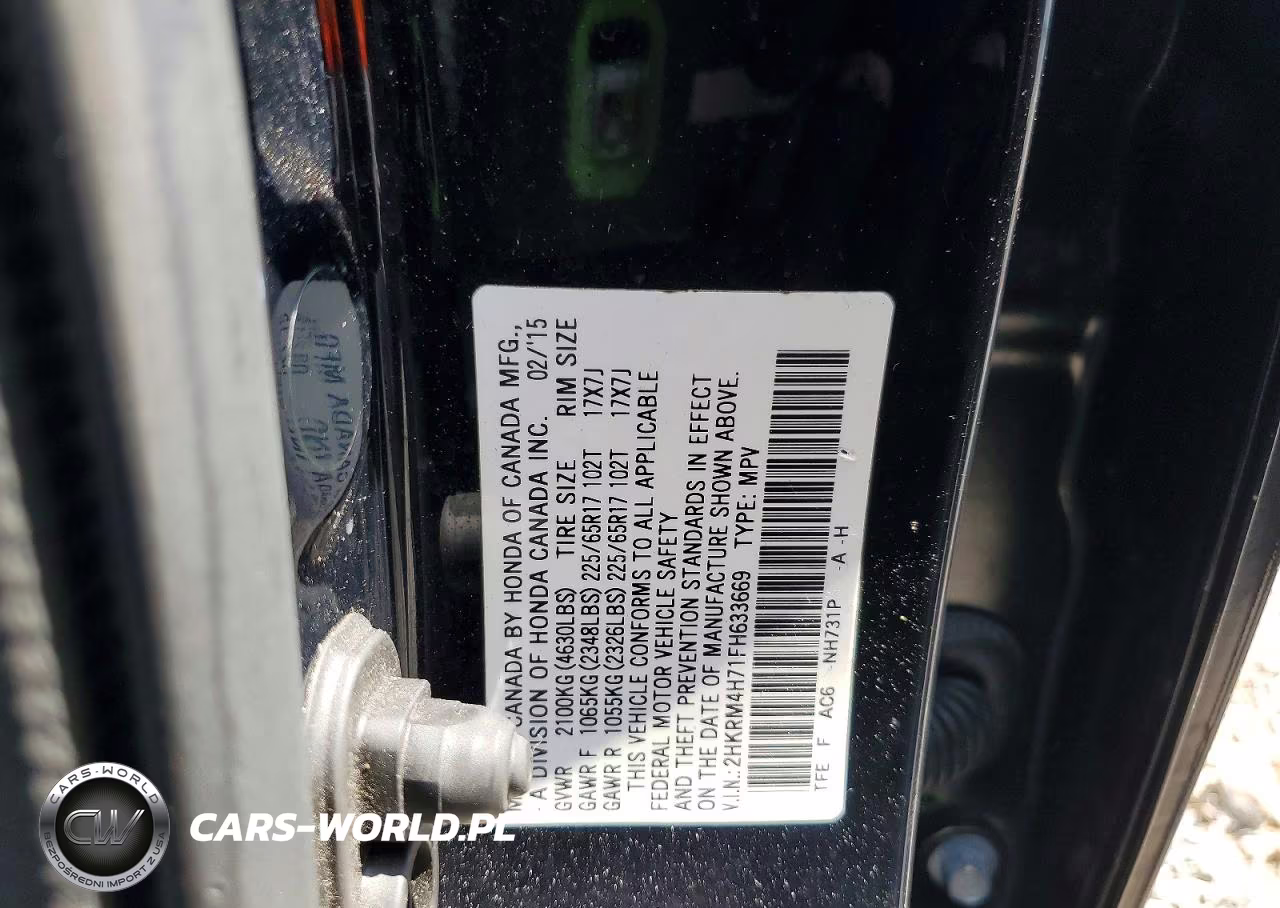 2015 Honda Cr-V Exl VIN:2HKRM4H71FH633669 - 13