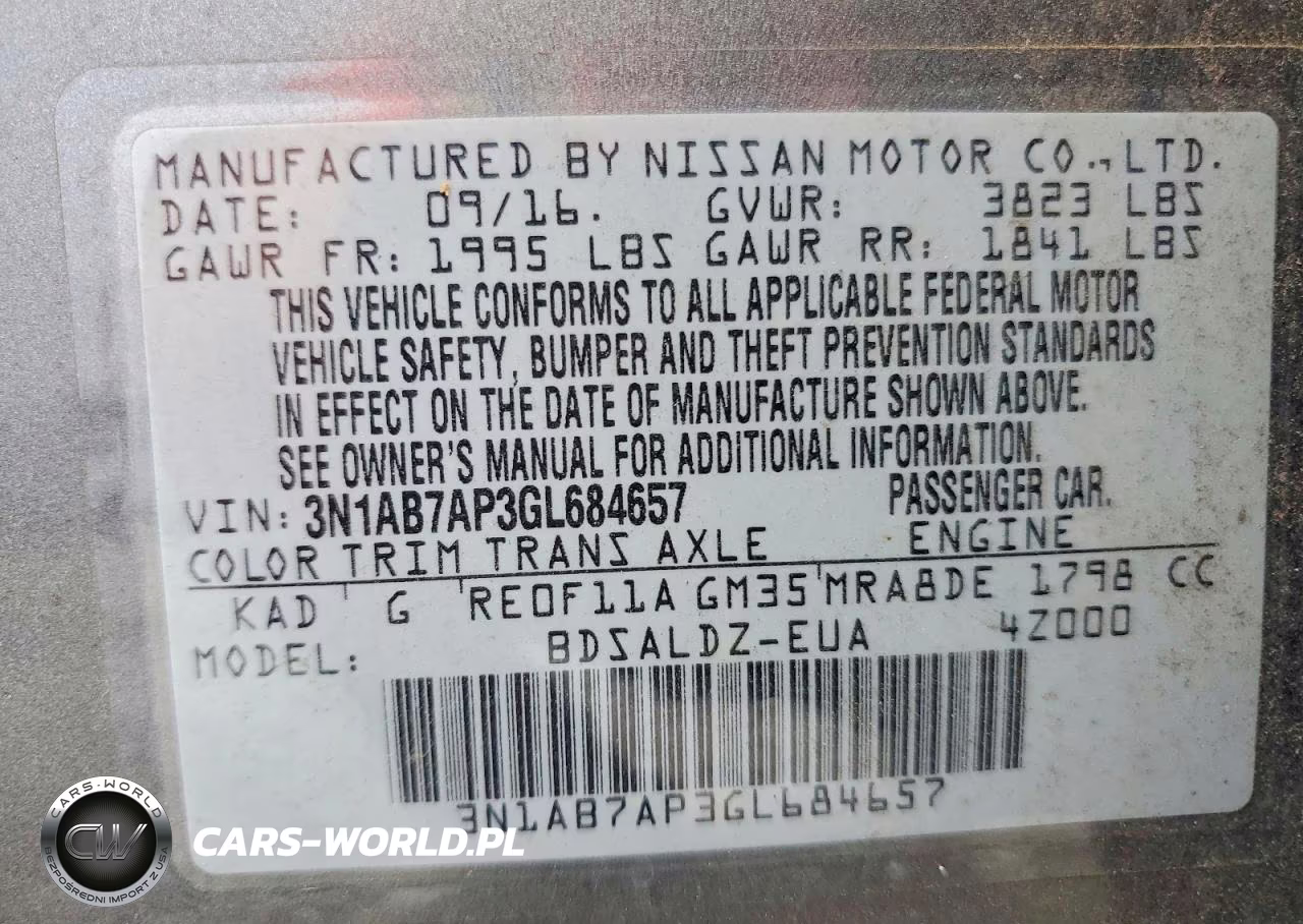 2016 Nissan Sentra S VIN:3N1AB7AP3GL684657 - 12