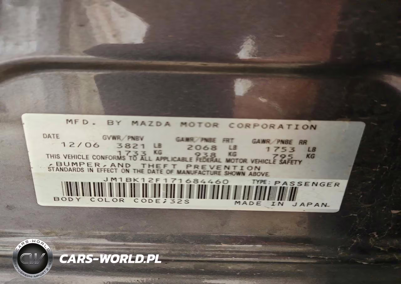 2007 Mazda 3 I VIN:JM1BK12F171684460 - 12