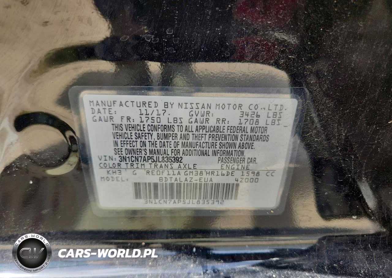 2018 Nissan Versa S Plus VIN:3N1CN7AP5JL835392 - 12
