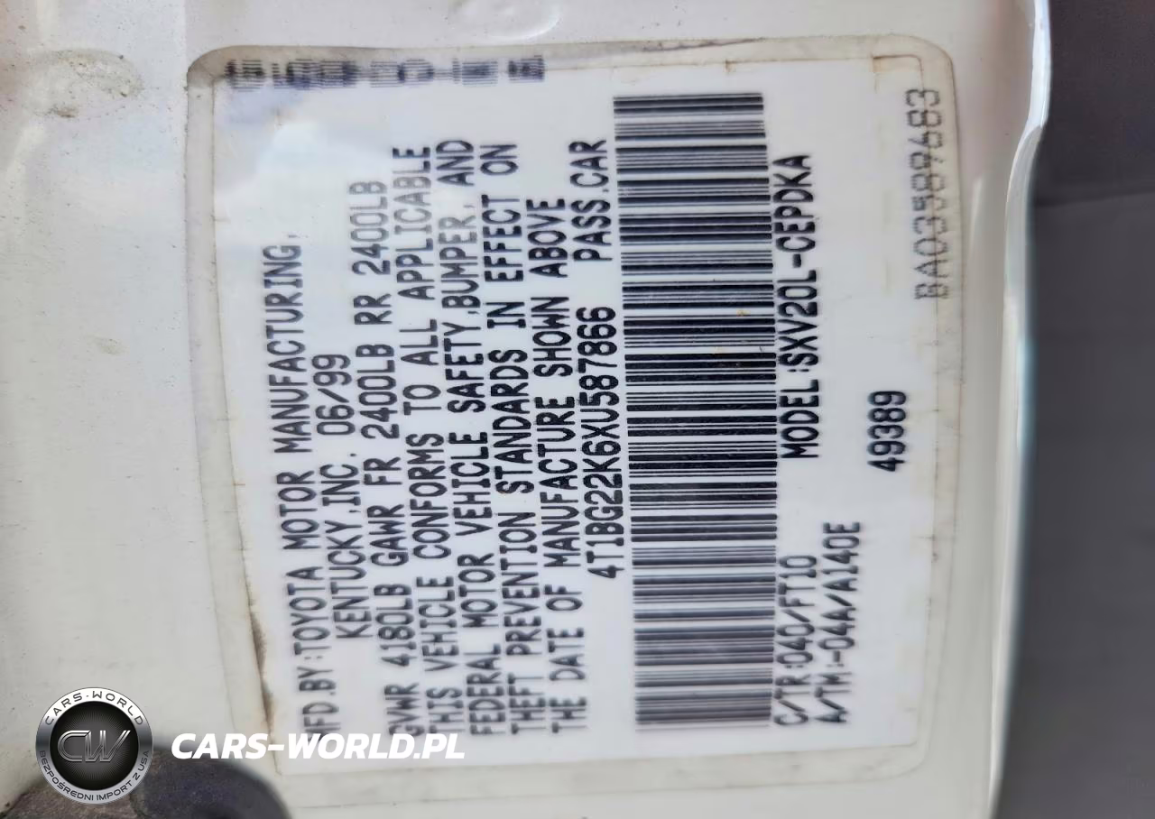 1999 Toyota Camry Ce VIN:4T1BG22K6XU587866 - 13
