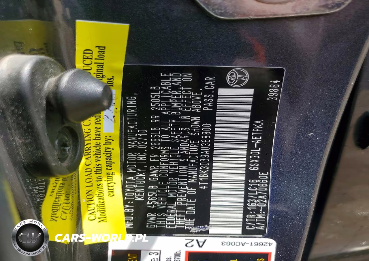 2010 Toyota Avalon Limited VIN:4T1BK3DB9AU368800 - 12