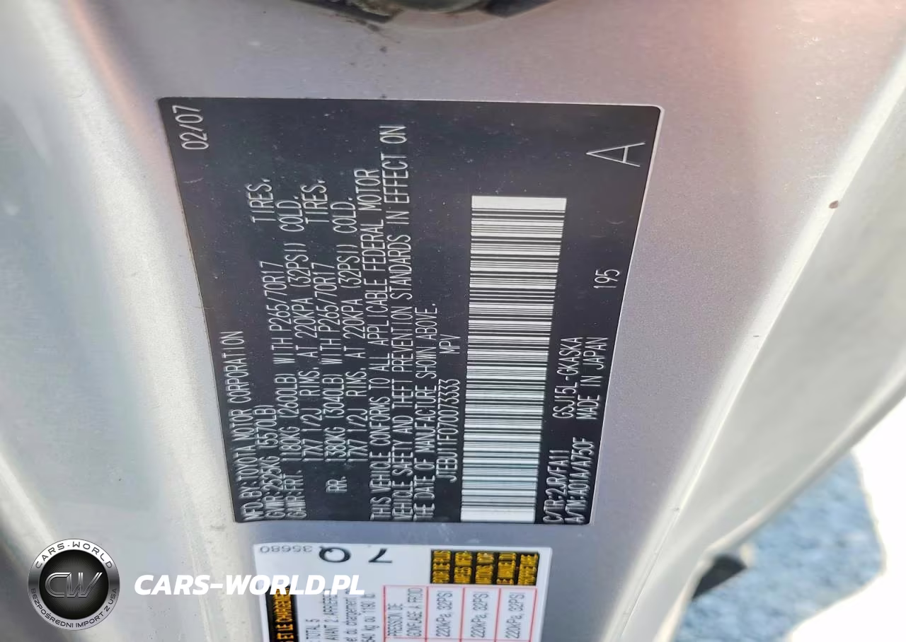 2007 Toyota Fj Cruiser Base VIN:JTEBU11F070073333 - 13