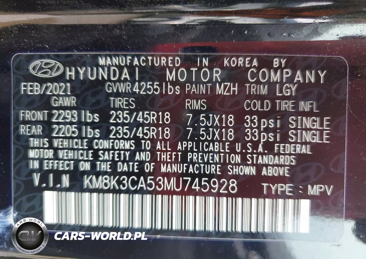 2021 Hyundai Kona Limited VIN:KM8K3CA53MU745928 - 13