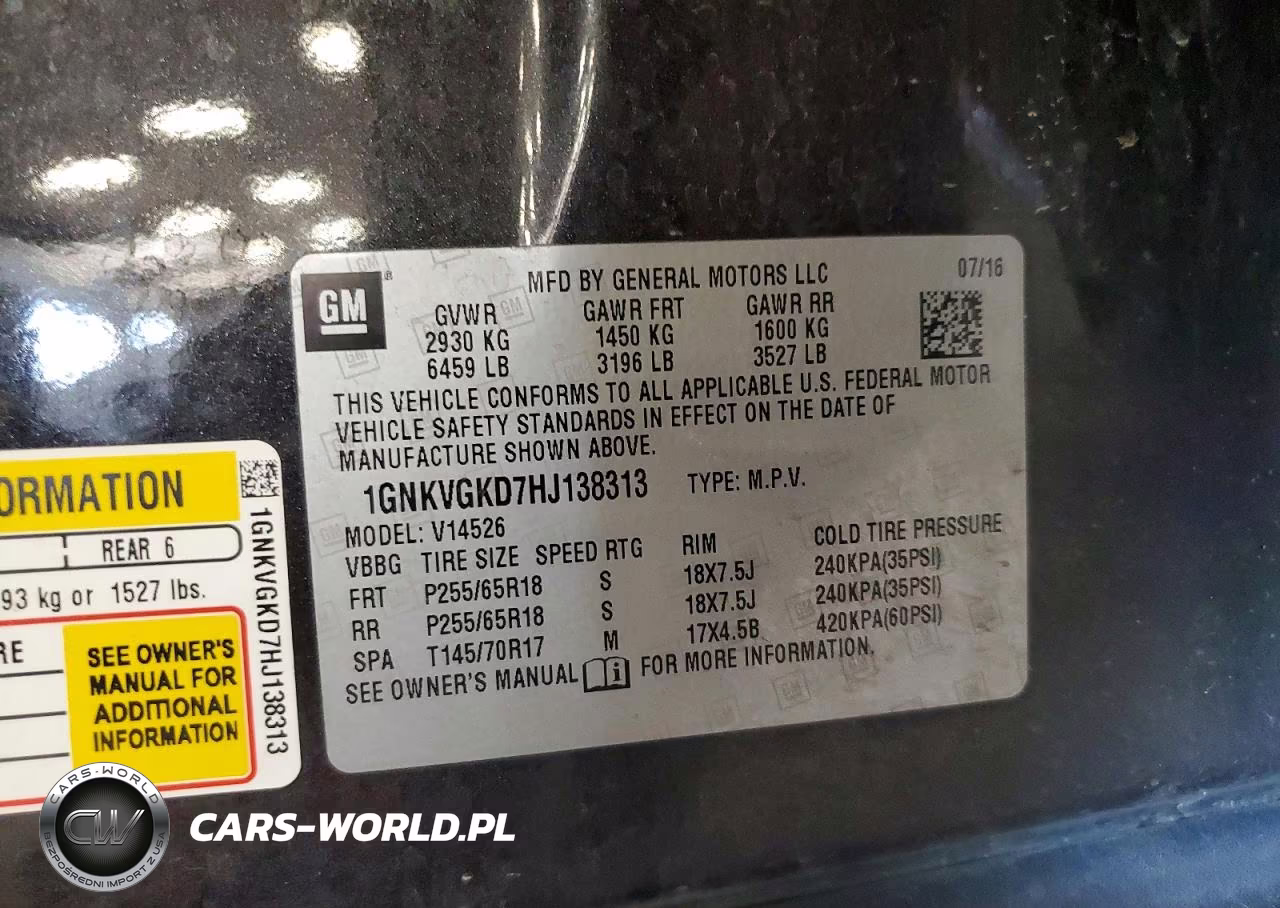 2017 Chevrolet Traverse Lt VIN:1GNKVGKD7HJ138313 - 13