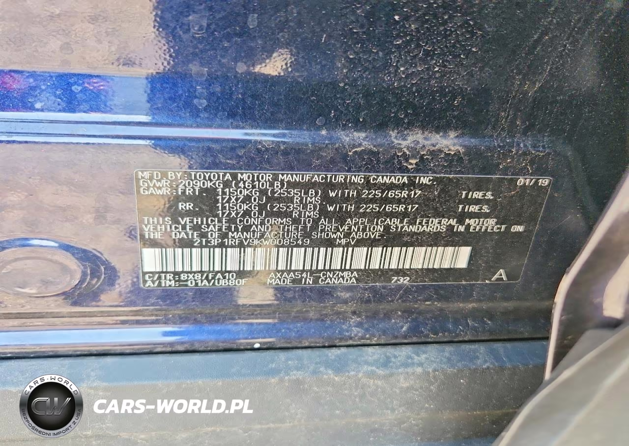 2019 Toyota Rav4 Xle VIN:2T3P1RFV9KW008549 - 14