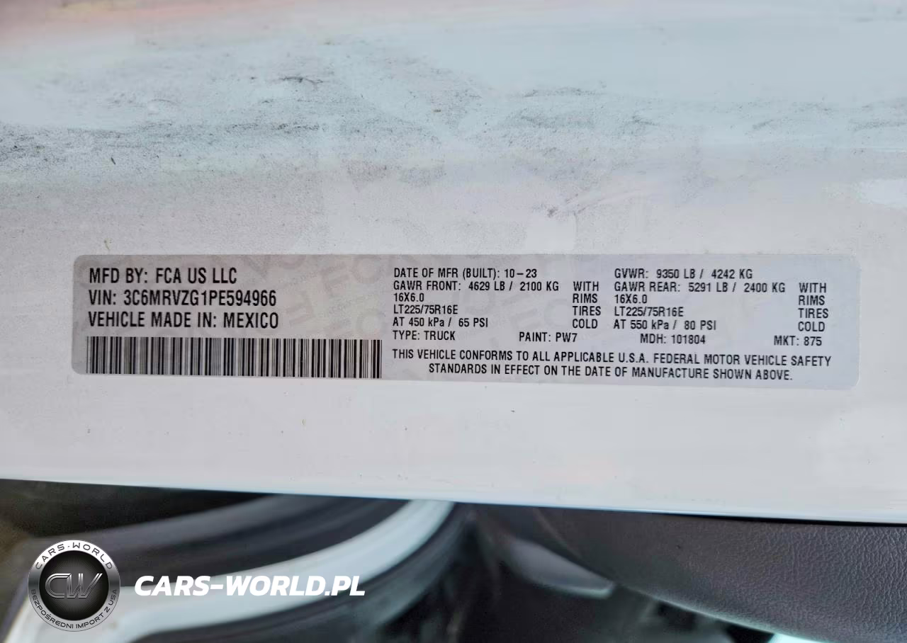 2023 Ram Promaster 3500 3500 Super High VIN:3C6MRVZG1PE594966 - 13