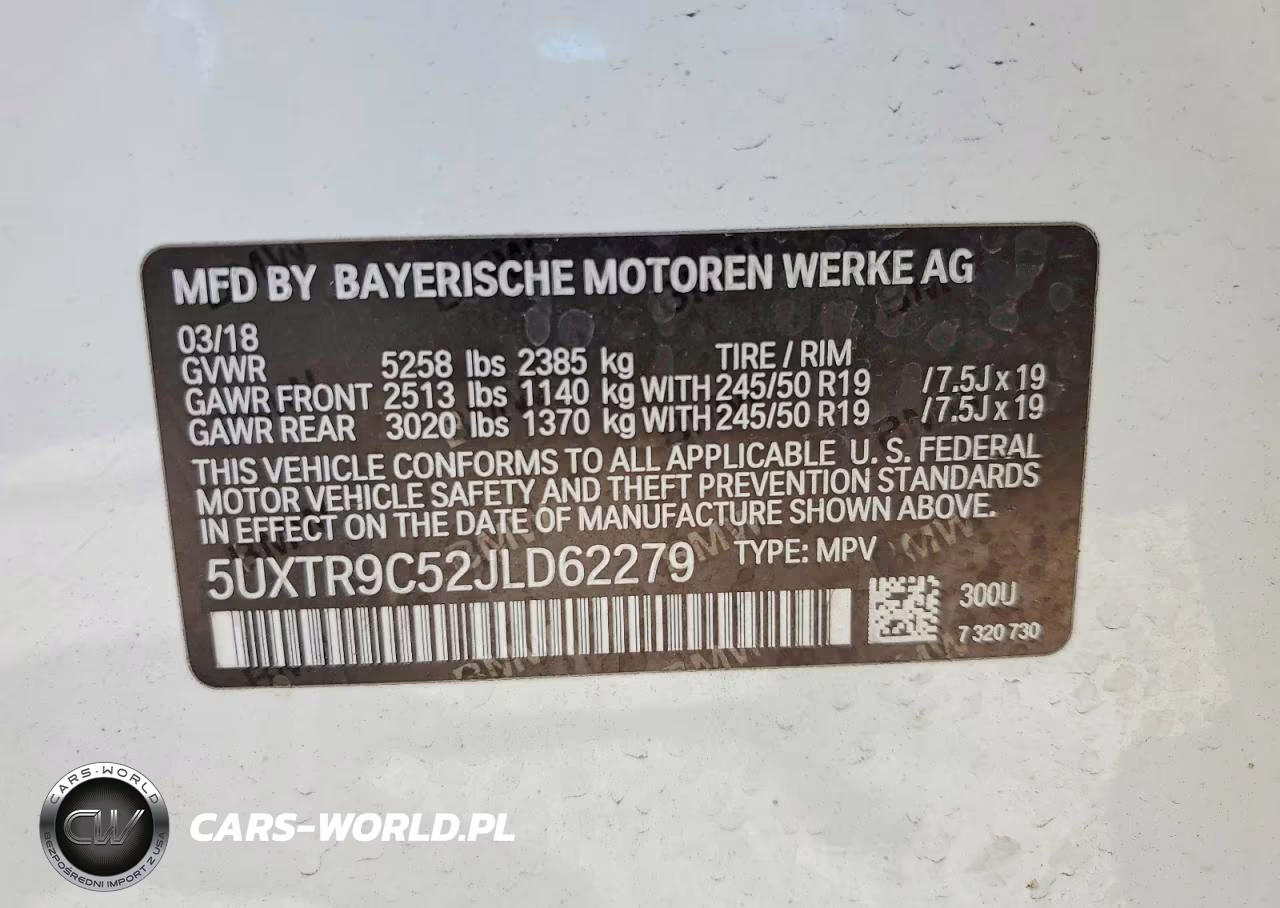 2018 BMW X3 xDrive30I VIN:5UXTR9C52JLD62279 - 13