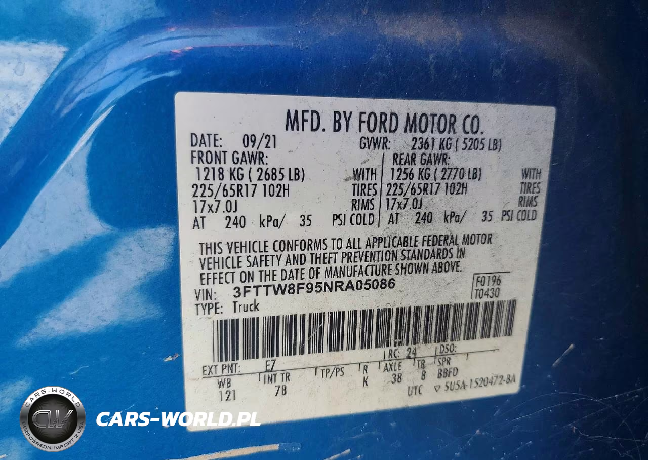 2022 Ford Maverick Xl VIN:3FTTW8F95NRA05086 - 12