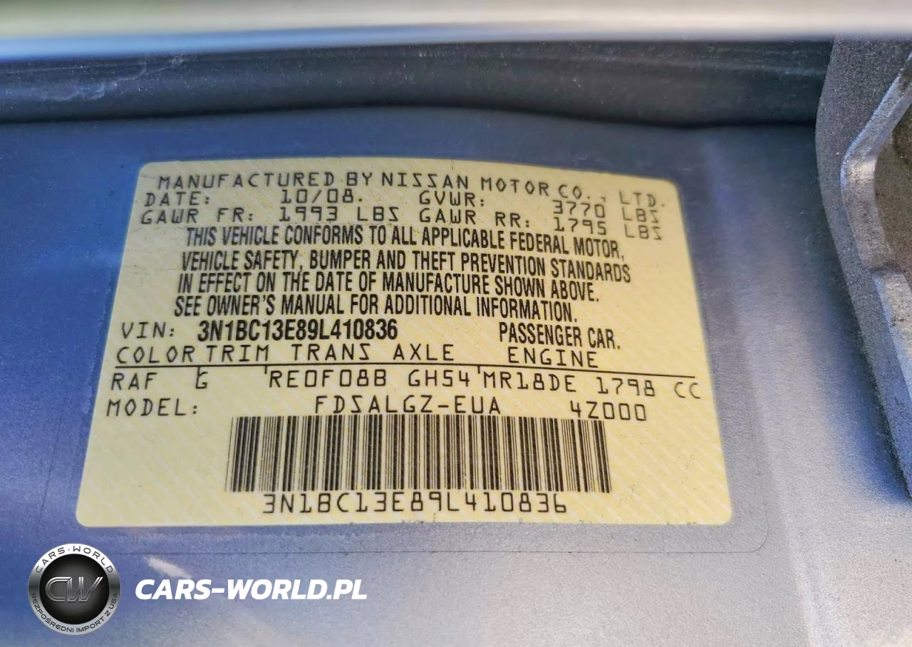 2009 Nissan Versa 1.8 S VIN:3N1BC13E89L410836 - 13