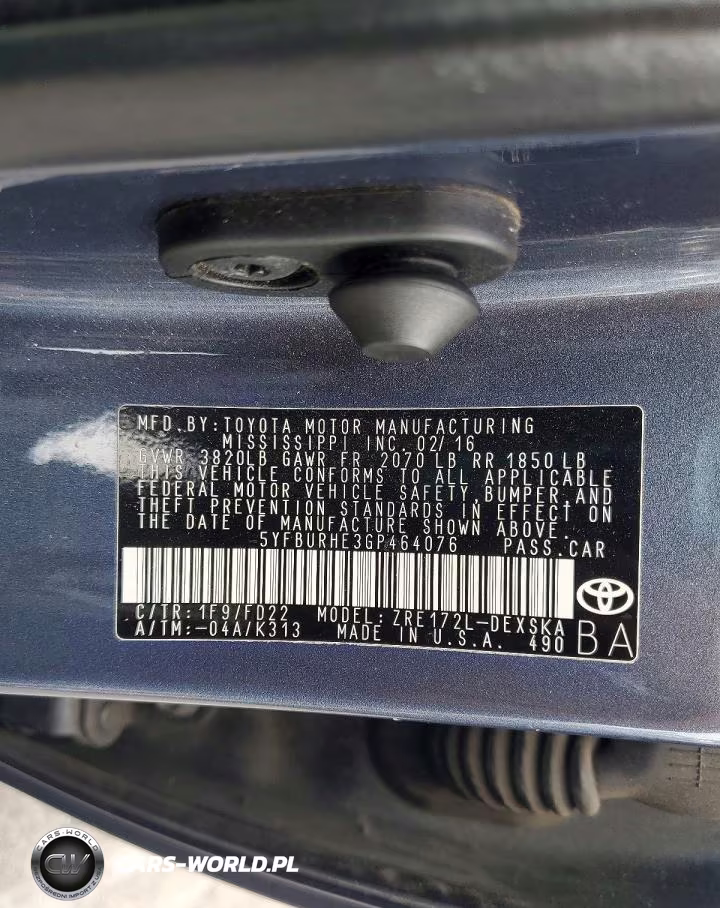 2016 Toyota Corolla S Plus VIN:5YFBURHE3GP464076 - 12