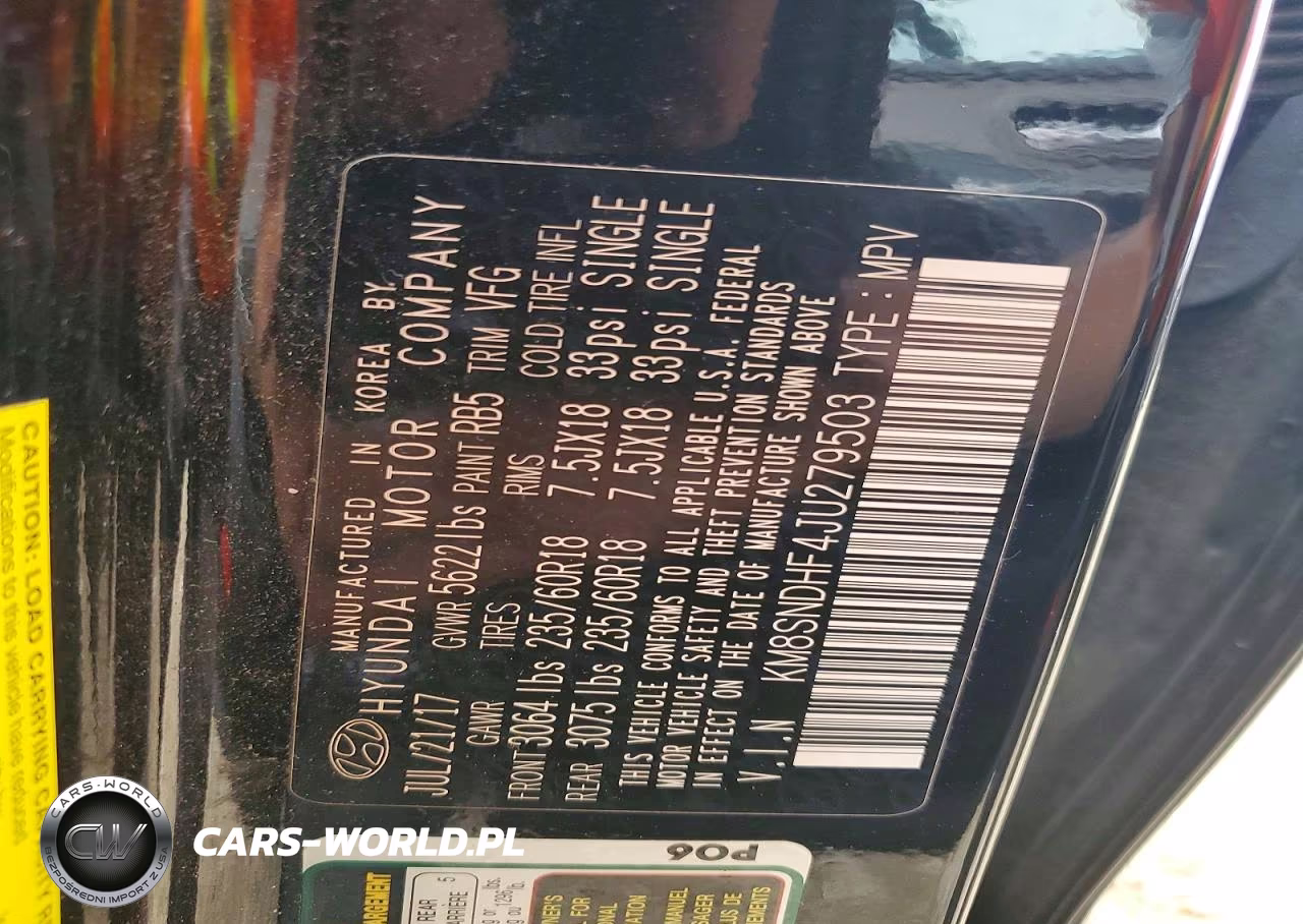 2018 Hyundai Santa Fe Se VIN:KM8SNDHF4JU279503 - 13