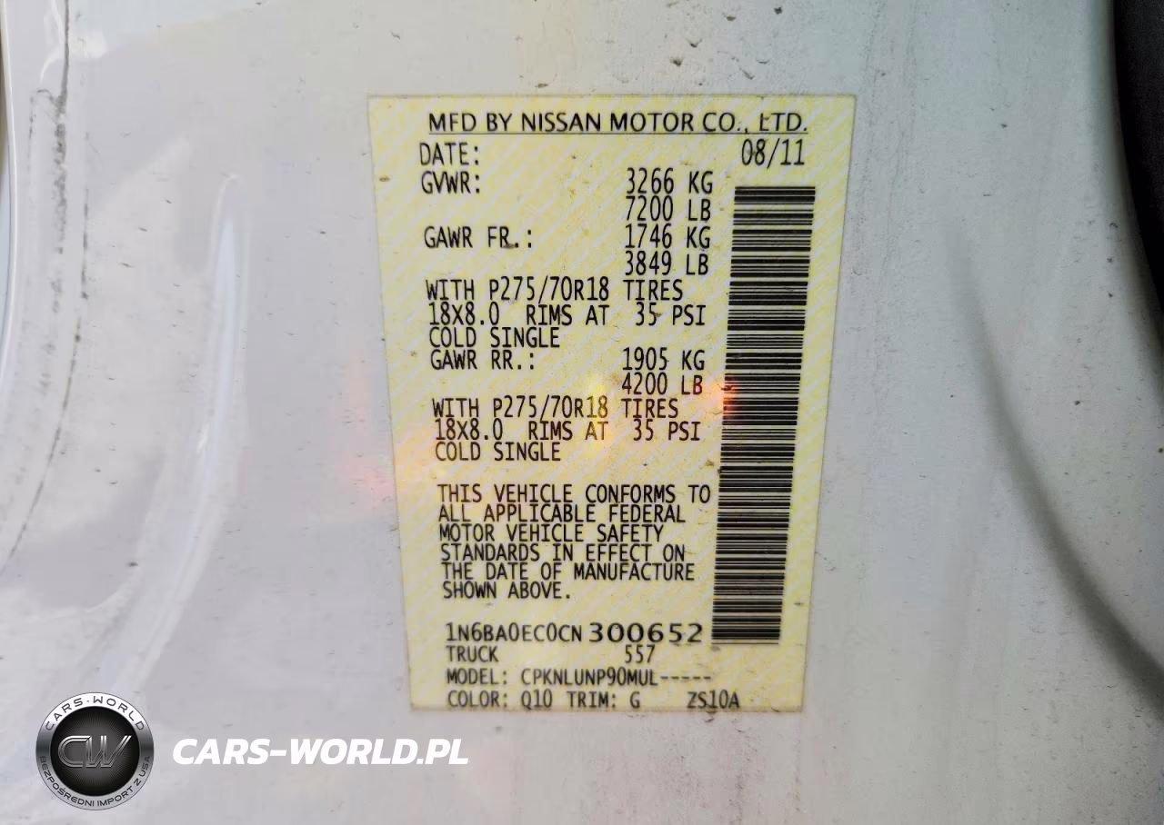 2012 Nissan Titan Sv VIN:1N6BA0EC0CN300652 - 12
