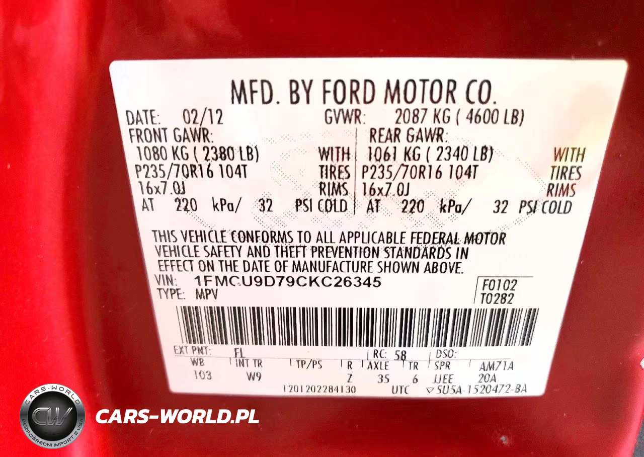 2012 Ford Escape Xlt VIN:1FMCU9D79CKC26345 - 13