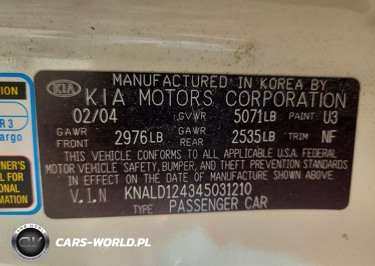 2004 Kia Amanti Base VIN:KNALD124345031210 - 12
