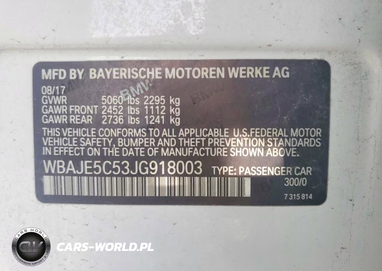 2018 BMW 540 I VIN:WBAJE5C53JG918003 - 12