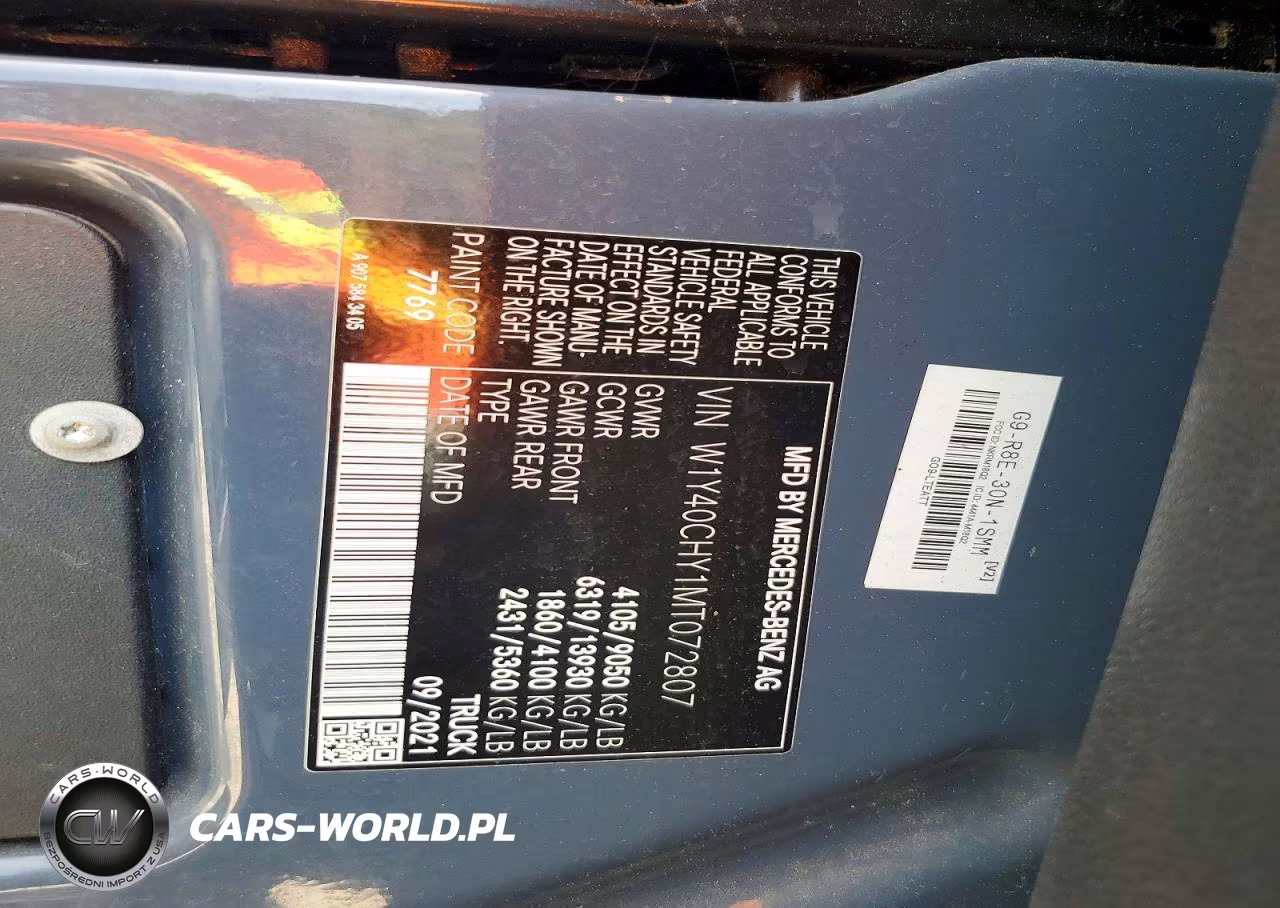 2021 Mercedes-Benz Sprinter Delivery Van VIN:W1Y40CHY1MT072807 - 13