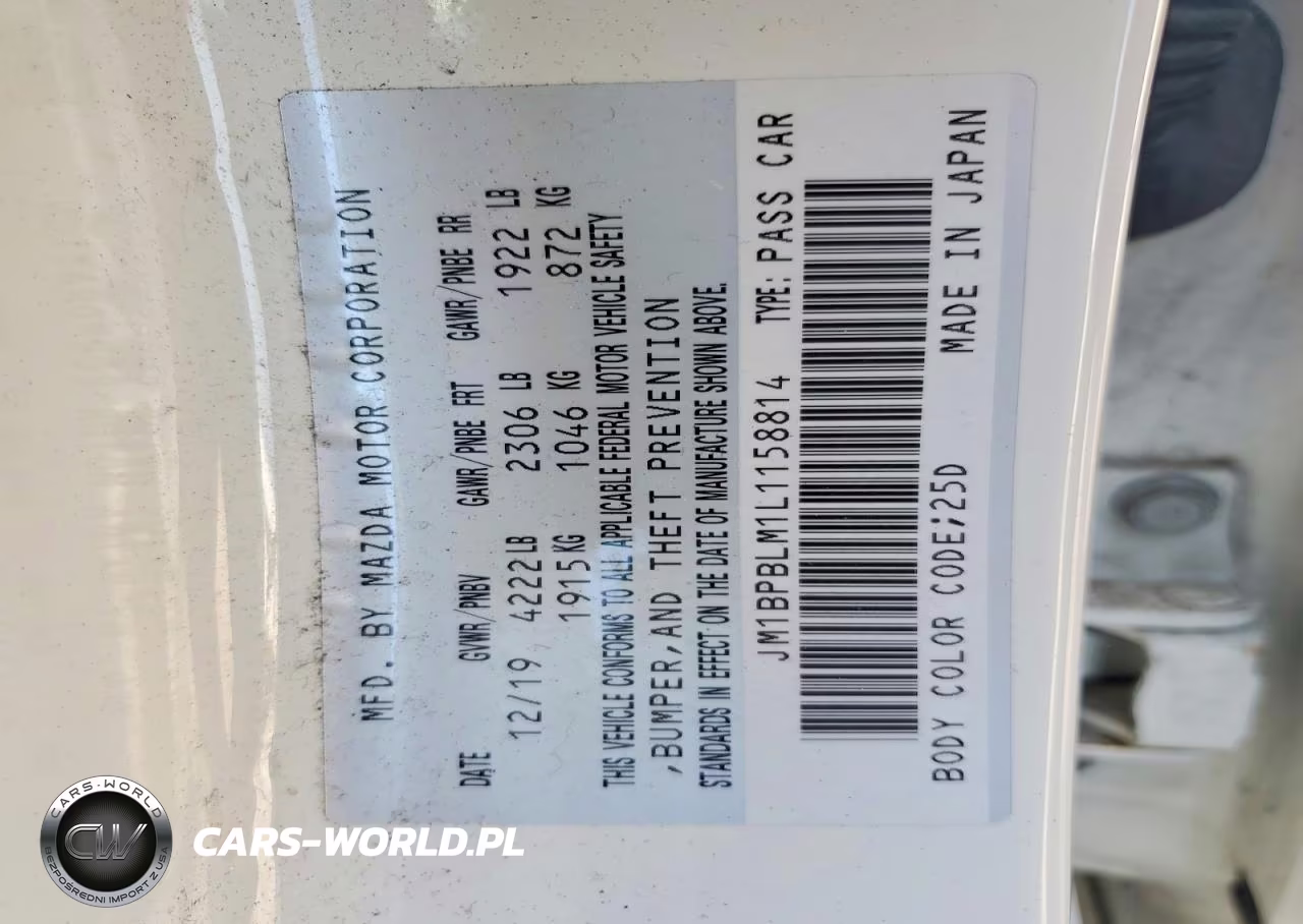 2020 Mazda 3 VIN:JM1BPBLM1L1158814 - 12