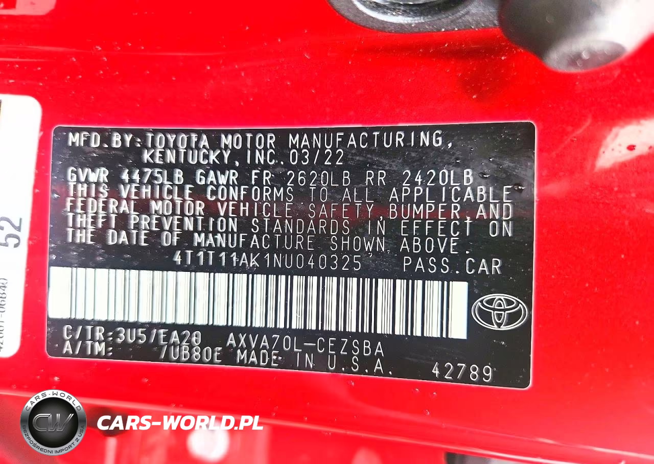 2022 Toyota Camry Se VIN:4T1T11AK1NU040325 - 12